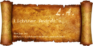 Lichtner András névjegykártya